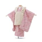七五三 レンタル 着物(3歳女被布)3687  ベージュ×薄ピンク小花