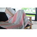 夏 ブランケット 洗える 麻 リネン 接触冷感 日本製 大判 95×150 ひざ掛け ピンク お昼寝