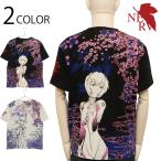錦 nishiki × EVANGELION 満桜華 綾波レイ 和柄 半袖 Tシャツ 554218 半袖 Tシャツ エヴァ エヴァンゲリオン 綾波レイ 桜 満月 流水 グラデーション 刺繍 抜染