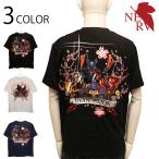 錦 nishiki × EVANGELION 桜乱 EVA4機 柄 刺繍 和柄 半袖 Tシャツ 554372 半袖 Tシャツ エヴァ エヴァンゲリオン 初号機 零号機 2号機 Mark.6