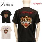 ED HARDY エドハーディー タイガー タトゥー 天竺 半袖 Tシャツ EDH-2502 半袖 カットソー Tee タトゥーテイスト タイガー 薔薇 ローズ ロゴ 刺繍 抜染