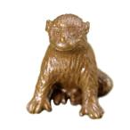 置物 干支(黄銅製)申・猿・さる・サル 子猿 座 手揃