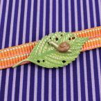 帯留紫陽花葉に蝸牛かたつむり・カタツムリ