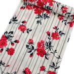 日本製 浴衣 反物 生地 教材用 レディース 白 オフホワイト 花柄 縞 女性用 ゆかた 綿 20代 30代 40代 50代 お洒落 大人っぽい 誂え 仕立て