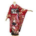 ショッピング格安 振袖 中古 一式フルセット 販売 正絹 高級 成人式 結婚式 格安 良品 リサイクル 着物 仕立て上がり 赤 バラ 薔薇 着付け練習
