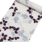 日本製 浴衣 反物 生地 教材用 レディース 生成り 白 オフホワイト 紫 女性用 ゆかた 綿 20代 30代 40代 50代 お洒落 誂え 仕立て