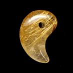 自然勾玉ルチルクォーツゴールドタイ...