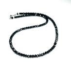 ギラギラと首元が輝きます!! ブラックスピネル ネックレス 5mm・3mm 芸能人も愛用 Sp4