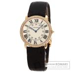 CARTIER カルティエ WR000651 ロンド ルイ カルティエ LM 36mm ダイヤモンド 腕時計  K18ピンクゴールド 革 メンズ  中古