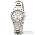 HERMES エルメス CL1.310 クリッパー クロノグラフ 腕時計  ステンレススチール SS レディース  中古