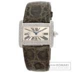 CARTIER カルティエ WA301236 ミニタンク ディヴァン ベゼル ダイヤモンド 腕時計  K18ホワイトゴールド アリゲーター レディース  中古