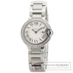 CARTIER カルティエ W4BB0015 バロンブルー ベゼル ダイヤモンド 腕時計  ステンレススチール SS レディース  中古
