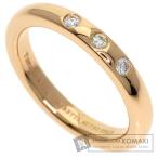 TIFFANY&amp;Co. ティファニー スタッキングバンド 3P ダイヤモンド リング・指輪 K18ピンクゴールド レディース 中古