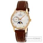 ZENITH ゼニス 22.2310.692 エリート ウルトラシン ムーンフェイズ ダイヤモンド 腕時計  K18ピンクゴールド 革 レディース  中古