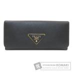 ショッピングプラダ PRADA プラダ 1M1132 トライアングル ロゴ 長財布（小銭入れあり） サフィアーノ レディース 中古