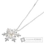 MIKIMOTO ミキモト 雪の結晶モチーフ アコヤパール 真珠 ネックレス シルバー レディース 中古