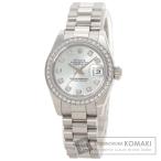 ROLEX ロレックス 179136G デイトジャスト 10P ベゼル ダイヤモンド 腕時計 プラチナ PT ダイヤモンド レディース 中古