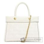 MIUMIU ミュウミュウ 5BA243 エンボスロゴ 2WAY ハンドバッグ カーフ レディース 中古