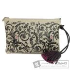 ショッピングロエベ LOEWE ロエベ タッセルチャーム 総柄 化粧ポーチ ラムスキン レディース 中古