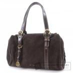 FRANCESCO BIASIA フランチェスコ・ビアジア ロゴモチーフ トートバッグ スウェード レディース 中古
