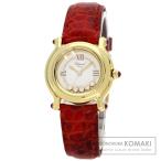 Chopard ショパール 27/6149-21 ハッピースポーツ ダイヤモンド 腕時計  K18イエローゴールド 革 レディース  中古