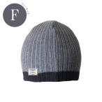 ラインニット帽 フリーサイズ グレー×ブラック おたふく手袋 B-11