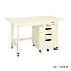 直送品 サカエ SAKAE 中量作業台KTタイプ・キャビネットワゴン付 KTS-127EI