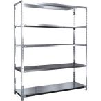 物品棚 ステンレス棚 ＴＲＵＳＣＯ　ステンレス棚　ＳＵＳ３０４製軽量棚　１５００ＸＤ４５０ＸＨ１８００　天地５段　  (SU3-6545)
