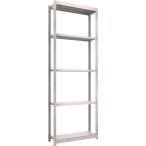 物品棚 軽中量棚 ＴＲＵＳＣＯ　スチールラック　Ｍ１．５型軽中量棚　８６０Ｘ２９５Ｘ２４００　５段　単体　ネオグレー  (M1.5-8335（NG）)