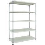 物品棚 パイプ棚 ＴＲＵＳＣＯ　スチールラック　フェニックスラック　１２００Ｘ６００　５段　Ｗ色　抗菌粉体塗装　  (PER-6465-W)