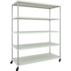 (送料別途)(直送品)TRUSCO スチールラック フェニックスラック 1500X600 5段 U車輪付 W色 抗菌粉体塗装 PER-6565-U125-W