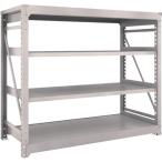 物品棚 重量棚 ＴＲＵＳＣＯ　スチールラック　Ｍ１０型重量棚　１８００Ｘ７６０ＸＨ１５００　４段　単体　ネオグレー  (M10-5674（NG）)