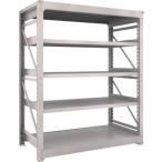 物品棚 重量棚 ＴＲＵＳＣＯ　スチール製重量ボルト式棚　Ｍ１０型　Ｗ１５００×Ｄ７６０×Ｈ１８１５　５段　単体　ネオグレー  (M10-6575（NG）)