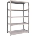 物品棚 軽中量棚 ＴＲＵＳＣＯ　スチール製軽中量ボルトレス棚　Ｍ２型　Ｗ１１６０×Ｄ６００×Ｈ１８００　５段　単体　ネオグレー  (M2-6465（NG）)