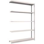 物品棚 軽中量棚 ＴＲＵＳＣＯ　スチールラック　Ｍ１．５型軽中量棚　１４６０Ｘ２９５Ｘ２１００　５段連結　ネオグレー  (M1.5-7535B（NG）)