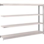 物品棚 軽中量棚 ＴＲＵＳＣＯ　スチールラック　Ｍ１．５型　Ｗ１７６０×Ｄ２９５×Ｈ１２００　４段　単体　ネオグレー  (M1.5-4634（NG）)