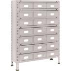 (送料別途)(直送品)TRUSCO スチールラック 軽量棚 875X300X1200 スチール引出 大X21 ネオグレー 43V-808B7:NG