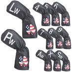 ゴルフ ヘッドカバー アイアンカバー アメリカ柄 4番〜9番 AW PW SW LW X番手付 11点セット 防水 爆買
