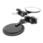 nakira バイク バーエンド ミラー 左右セット 22.2mm 汎用 カスタム パーツ エイプ CB400SF YZF-R25 カーボン柄