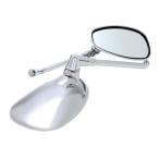 nakira 長め バイク ミラー 汎用 バレン オーバル 10mm 左右2本セット PCX グロム バリオス メッキ