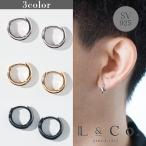  серьги мужской женский обруч присоединение .. нет кольцо type обе уголок мягкая шляпа серебряный SV925 простой унисекс L&amp;Co. L and ko-