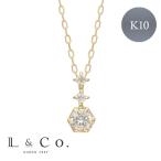 ネックレス 彼女 妻 プレゼント ダイヤモンド 0.10ct 10金 K10 天然石 シンプル 王道 きれい 感謝 ちょうどいい レディース L＆Co. エルアンドコー