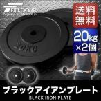 1年保証 バーベル 用 プレート 20kg 2個セット ブラックアイアン 追加プレート ダンベルプレート バーベルシャフト 用 ダンベル アイアンダンベル 送料無料