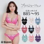 大きいサイズ ブラジャー ショーツセット 下着 B85 B90 B95 モールドカップ 大きめアンダー ランジェリー