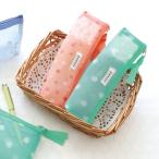パニエ／メッシュペンケース　メッシュケース 透明ケース ドット柄 収納 スリム コンパクト 筆箱 おしゃれ 大人 かわいい 可愛い ラボクリップ