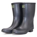 【残り24.0のみ】弘進ゴム 軽い 軽量設計 メンズ 紳士 レインブーツ 作業長靴 田植 農業 ガーデニング 梅雨時期 ライト軽半長(並) 黒