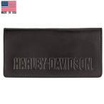 ショッピングハーレーダビッドソン ハーレーダビッドソン エンボス チェックブック レザー（本革）ウォレット ブラック Made in USA ■ Harley-Davidson 小切手 長財布 革 アパレル 財布
