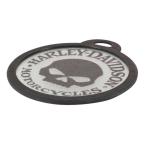 ハーレーダビッドソン ウィーリー G スカル ガラス カッティングボード 直径26cm ■ Harley-Davidson Willie G 骸骨 ドクロ まな板 キッチン