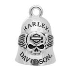 ショッピングハーレーダビッドソン ハーレーダビッドソン ガーディアンベル バー&シールド ウイングスカル ライドベル シルバー ■ Harley Davidson バイク バイカー 羽根 ドクロ