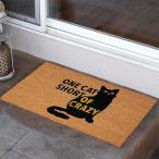  коврик перед дверью "ONE CAT SHORT OF CRAZY" чёрный кошка дверной коврик Brown длина 46cm× ширина 76cm # кошка животное ko year наружный смешанные товары 